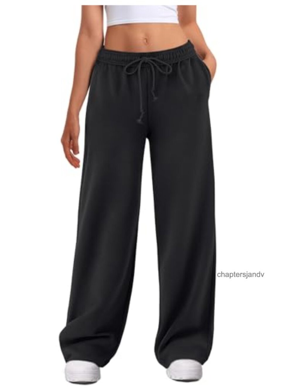 Wide Leg Sweatpants High Waisted Drawstring Joggers with Pockets